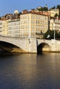 Saone river in Lyon city Royalty Free Stock Photo