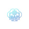 SAP, business cloud software vector line icon