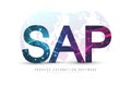 SAP Business process automation software. ERP enterprise resources planning system concept banner template. Technology