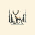 Handwritten Deer Logo Illustration For Camp Store