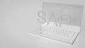 The Sap on notebook for technology concept 3d rendering