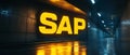SAP - Software for automating business processes, Big illuminated letters in a large industrial space