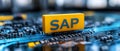 SAP - A software solution for automating business processes, highlighted by the SAP logo on a digital background with