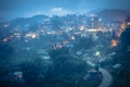 Sapa mountain town in northern Vietnam at twilight