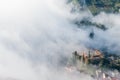 Sapa valley city in the mist in the morning, Vietnam