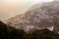 Sapa valley city in the mist in the morning, Vietnam. Royalty Free Stock Photo