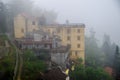 Sapa valley city in the mist, Vietnam