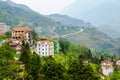 Sapa valley city in the mist, Vietnam