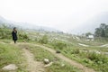 Sapa, Vietnam - August 8, 2017: Villagers dressed in their traditional costumes of the Hmong tribe from the mountains of North Royalty Free Stock Photo