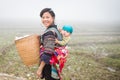 Unidentified Hmong woman and child in Sapa, Vietnam Royalty Free Stock Photo