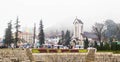 SAPA, VIETNAM - JAN 1 2018: Stone Church at downtown in Sapa, Vietnam. Sapa is a beautiful, mountainous town in northern Vietnam a Royalty Free Stock Photo