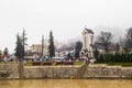 SAPA, VIETNAM - JAN 1 2018: Stone Church at downtown in Sapa, Vietnam. Sapa is a beautiful, mountainous town in northern Vietnam a Royalty Free Stock Photo