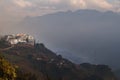 Sapa, Vietnam - January 14, 2018: Amazing view of the mountains, rice terrace and Pao`s Sapa Hotel in Sapa, Vietnam Royalty Free Stock Photo