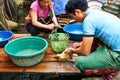 Sapa, Vietnam.- 22. Mai. 2019. Local people prepare chicken for dinner in lao chai sapa valey in Vietnam