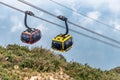SAPA, VIETNAM - MAR 14, 2019 The world`s longest electric cable car go to Fansipan peak mountain the highest mountain in Indochin