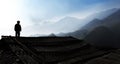 Young boy standing on his house rooftop in his village, Sapa, Vietnam