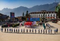 SAPA VIETNAM - NOV4,2017 : youth marching in grand opening of sa