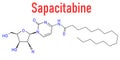 Sapacitabine cancer drug molecule nucleoside analog. Skeletal formula. Royalty Free Stock Photo