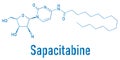 Sapacitabine cancer drug molecule nucleoside analog. Skeletal formula. Royalty Free Stock Photo
