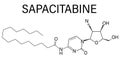 Sapacitabine cancer drug molecule. Nucleoside analog. Skeletal formula. Royalty Free Stock Photo