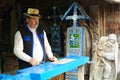 Sapanta, Maramures, October 24th, 2014, Hand made cross in the Merry Cemetery in Maramures Royalty Free Stock Photo