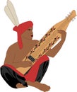 Sape Dayak Flat Illustration Vector Royalty Free Stock Photo
