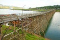 Saphan mon wooden bridge Royalty Free Stock Photo