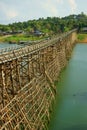 Saphan mon wooden bridge Royalty Free Stock Photo