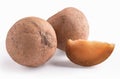 Sapodilla on white background Royalty Free Stock Photo