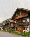 Sappada`s wooden houses in Italy Royalty Free Stock Photo