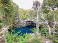 Sapphire Blue Hole at the island of Eleuthera,  Bahamas Royalty Free Stock Photo