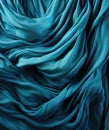 Sapphire blue silky fabric texture with luxurious folds