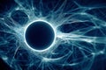 Sapphire cosmic expanse. Navigating the neuro-galactic rift. Temporal singularity. Exploring the blue abyss of neural