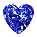 Sapphire Heart Cut Over White Background Royalty Free Stock Photo