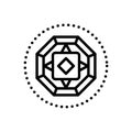 Black line icon for Sapphire, gem and diamond Royalty Free Stock Photo