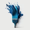 Sapphire Paint Splat and Blue Brush, AI Generated Royalty Free Stock Photo