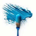 Sapphire Paint Splat and Blue Brush, AI Generated Royalty Free Stock Photo
