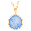 Sapphire pendant mockup, realistic style Royalty Free Stock Photo