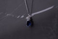 Sapphire pendant with platinum necklace