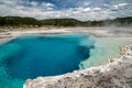 Sapphire Pool, located in Biscuit Basin, in Yellowstone National Park is a geothermal hot spring feature Royalty Free Stock Photo