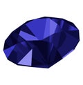 Sapphire precious stone isolated over white background illustration. Expensive jewellery element, blue gemstone shape, jewellery