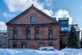 Sapporo Beer Museum in Snow with Blue sky