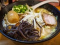 Sapporo, Hokkaido, Japan - Miso Ramen, Japanese traditional noodle soup. Royalty Free Stock Photo