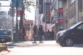 SAPPORO HOKKAIDO, JAPAN - NOV 2018 : people walking on street in rush hour at Susukino District in the winter season