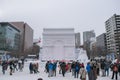 Sapporo, Japan - February 2017: The 68th Sapporo Snow Festival at Odori Park