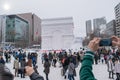 Sapporo, Japan - February 2017: The 68th Sapporo Snow Festival at Odori Park