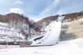 Sapporo, Japan, January 28, 2018: The Okurayama Jump Ski Stadium Royalty Free Stock Photo