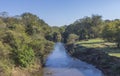 Sapucai Mirim River, a clean river surrounded by trees. Paraisopolis town, south of Minas Gerais, Brazil.
