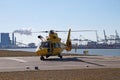 SAR rescue helicopter of the Dutch coast guard is ready for take