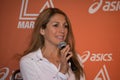 Sara Hall , american marathon runner attends a press conference